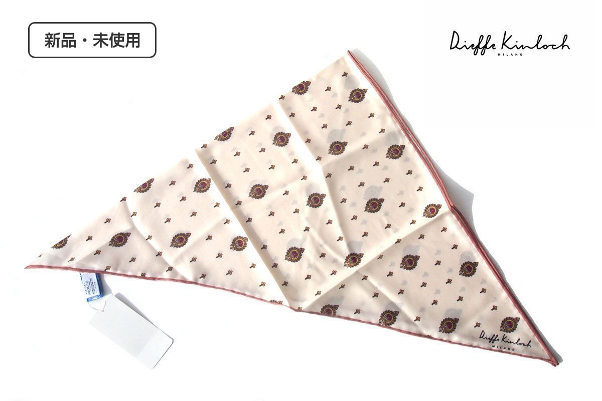 ｜ ｜キンロック｜Dieffe Kinloch｜小紋柄プリントシルク トライアングル スカーフ