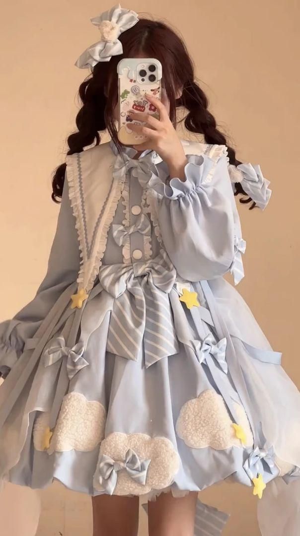 LT-64 豪華姫系 lolita 可愛 レトロ風 オリジナル 洋服 ロリータ ワンピース 美しい刺繍
