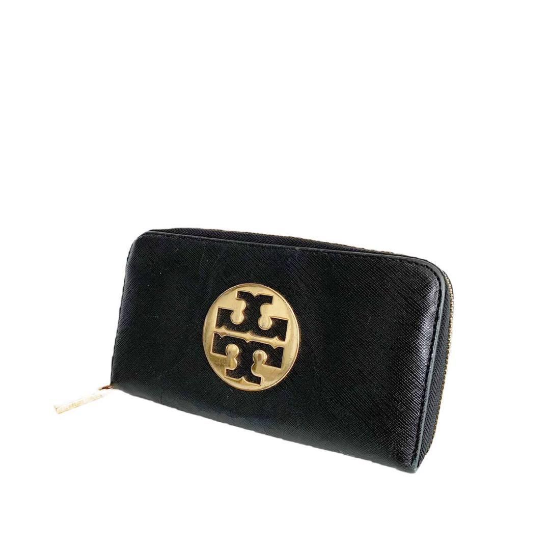 未使用　トリーバーチ TORY BURCH　レザーラウンドファスナー長財布　黒 TORY BURCH トリーバーチ 長財布(ラウンドファスナー
