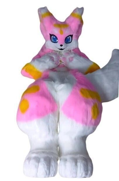 着ぐるみ ケモノ体 フルスーツ 小さめ ピンク 全身 ケモノ ファースーツ ぬいぐるみ コスプレ コスチューム