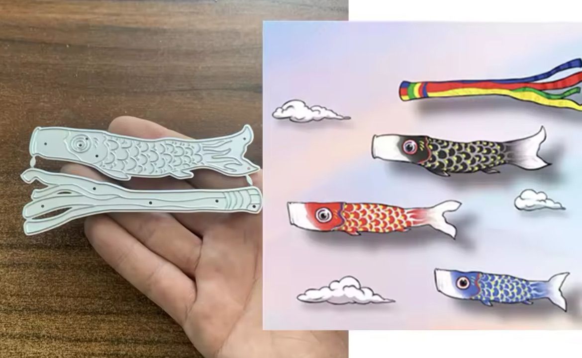 新品　鯉のぼり　カッティングダイ 新品 鯉のぼり カッティングダイ ワンダーハウス クラフト・スクラップ