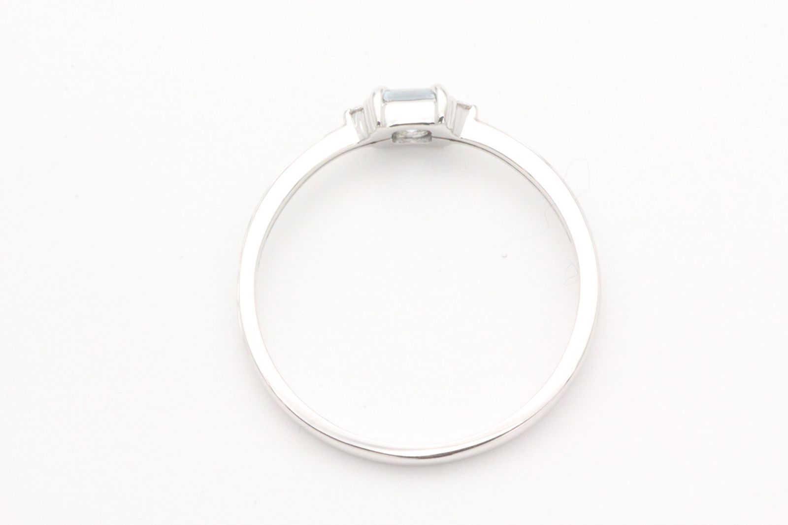 アクアマリン*ダイヤモンド0.02ct スクエアリング