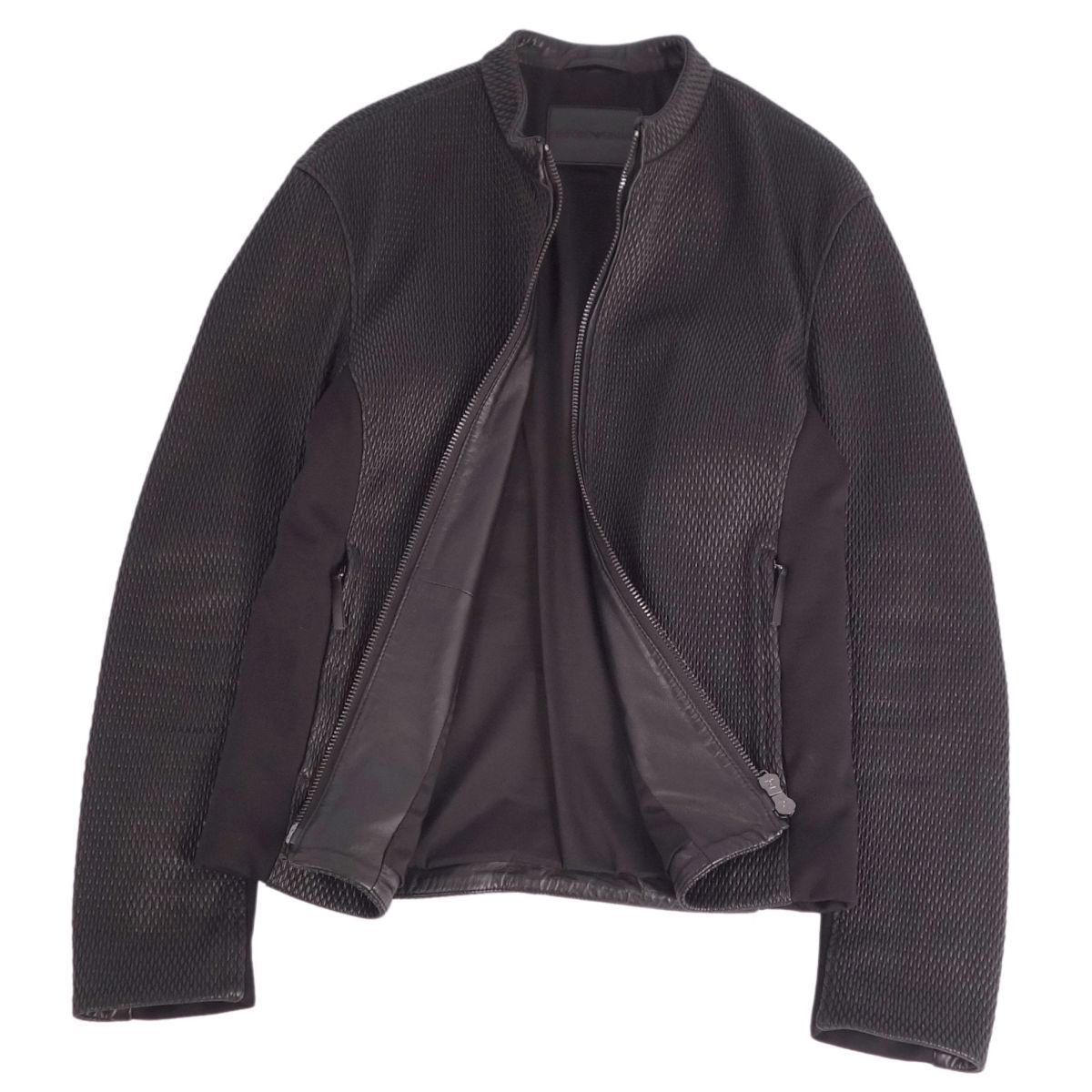 美品 エンポリオアルマーニ EMPORIO ARMANI ジャケット レザージャ 
