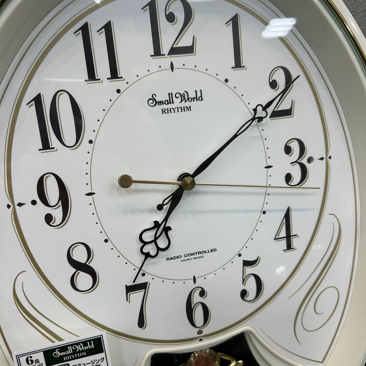 【美品】Small World リズム 電波時計 4MN490RH 動作確認済み 美品】電波時計 からくり時計 リズム Small World スモール