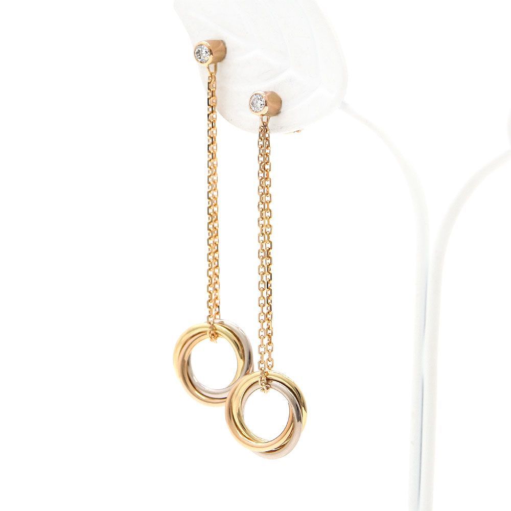 （美品） カルティエの3色のダイヤモンドのイヤリング 882dc9453f2ac7d369ecf1d49fdfd5