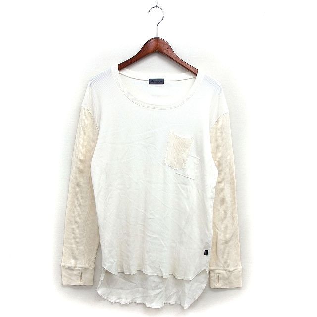 グラム glamb Monotone カットソー Tシャツ ロングテール リブ スリット ラウンドヘム 長袖 2 オフホワイト /NT4