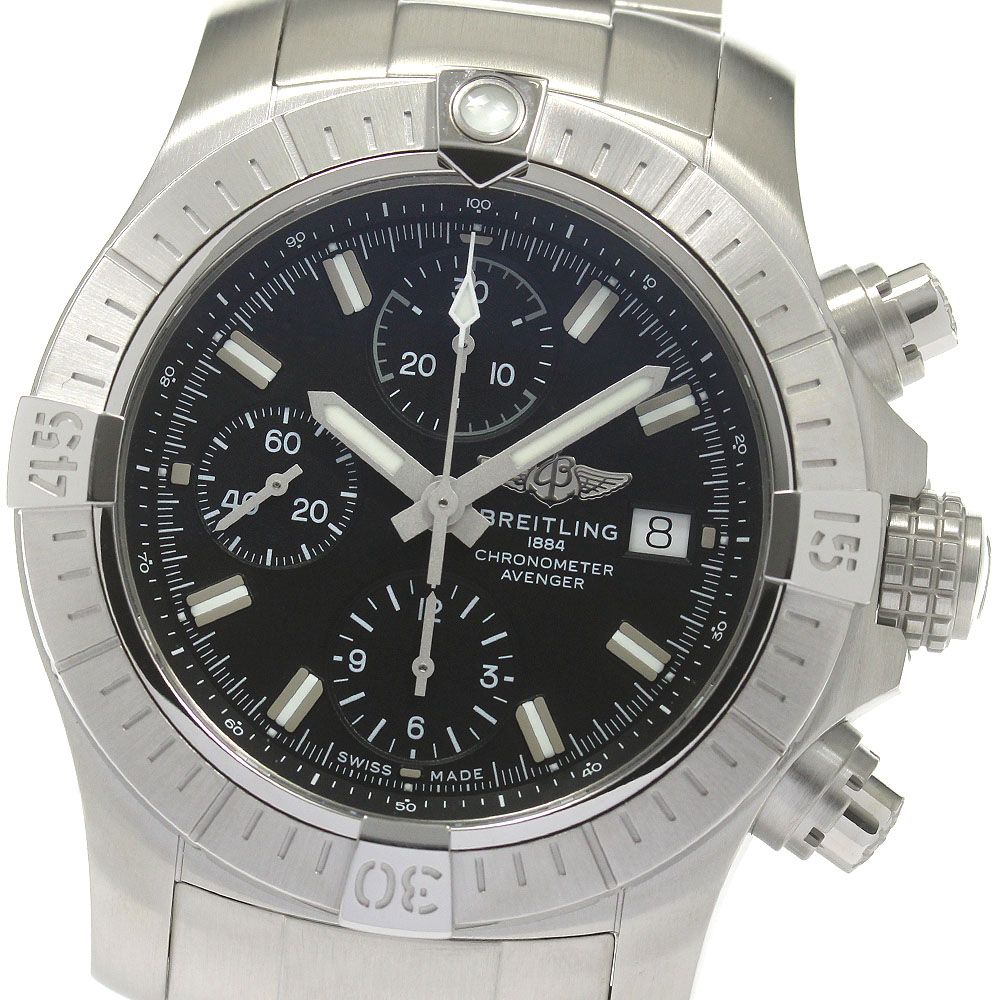 ブライトリング BREITLING A13385 アベンジャー クロノグラフ 43 デイト 自動巻き メンズ美品内箱・保証書付き_837087