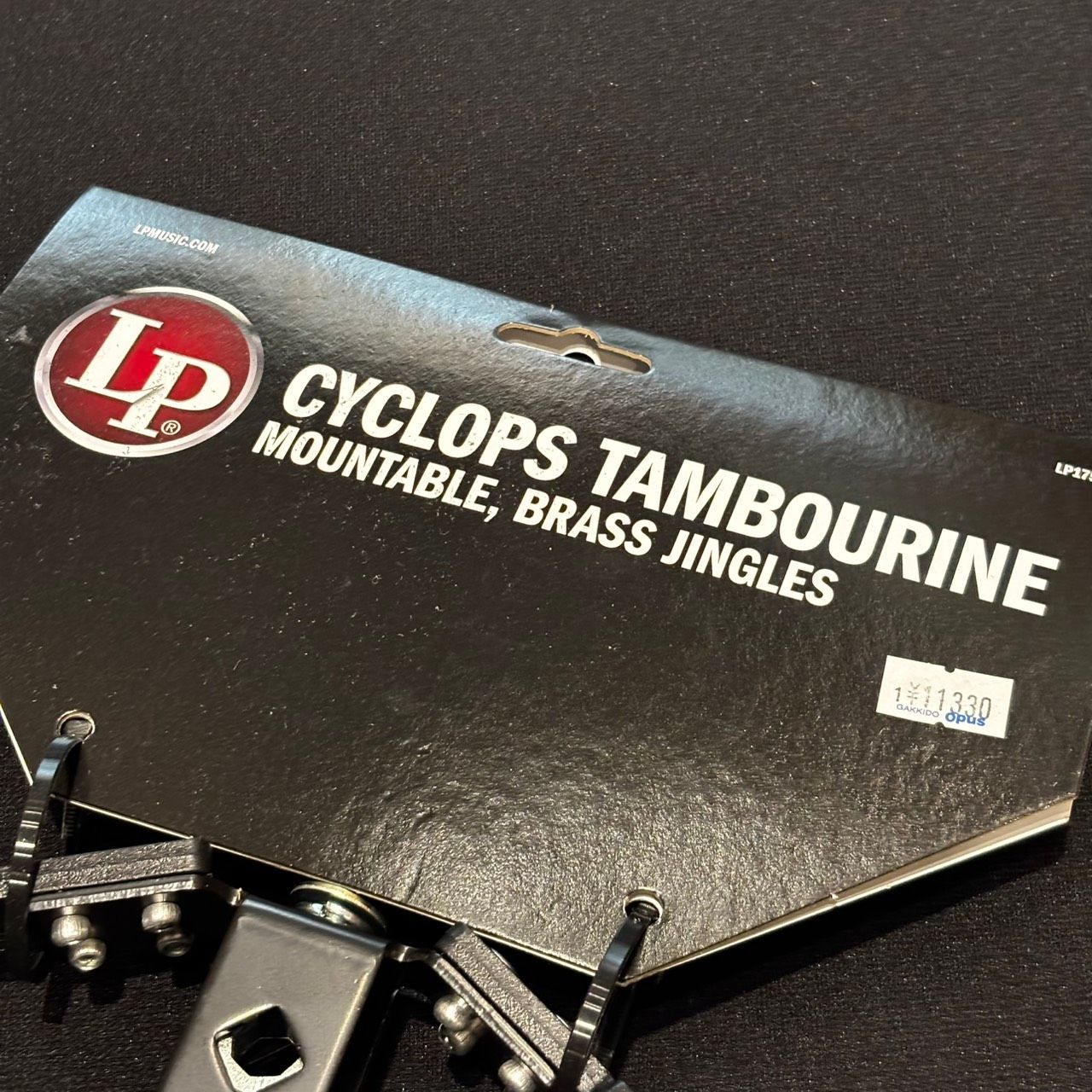 LP Cyclops Mountable Tambourine w Brass Jingles Black LP175