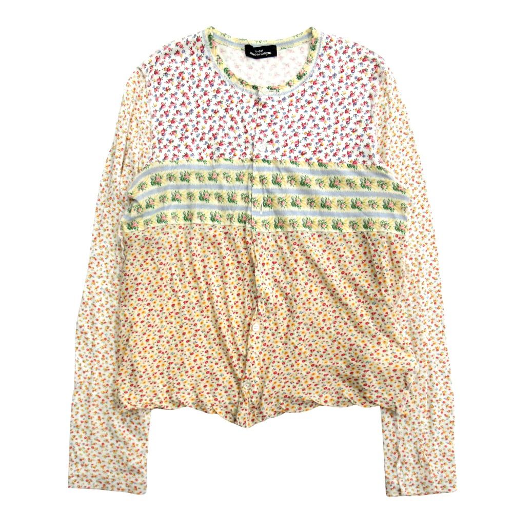 良品 06ss tricot COMME des GARCONS トリココムデギャルソン 製品洗い加工 花柄 カットソー カーディガン インサイドアウト レディース 古着 中古 良品 06ss tricot COMME des GARCONS トリココムデギャルソン