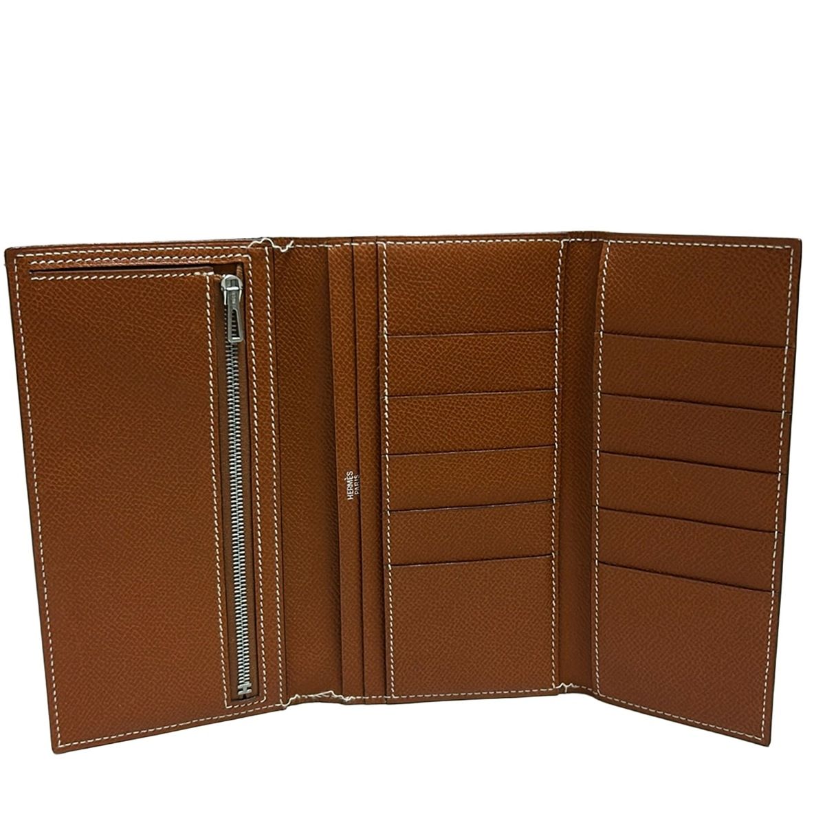 HERMES ブラウン長財布 HERMES □□ エルメス 長財布 ベアンスフレ ブラウン やや傷や