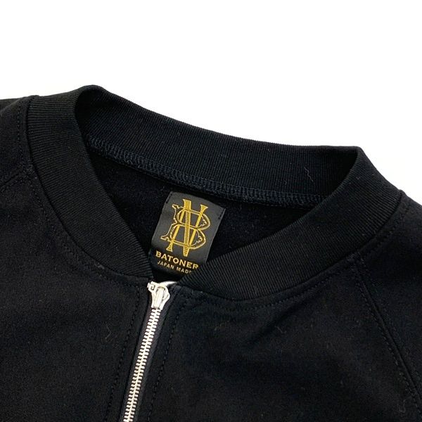 ゆ*け様 BATONER BN-24SM-039 ブルゾン コットン ブラック BATONER BN-24SM-039 ブルゾン 美品 ジャケット コート コットン 無地