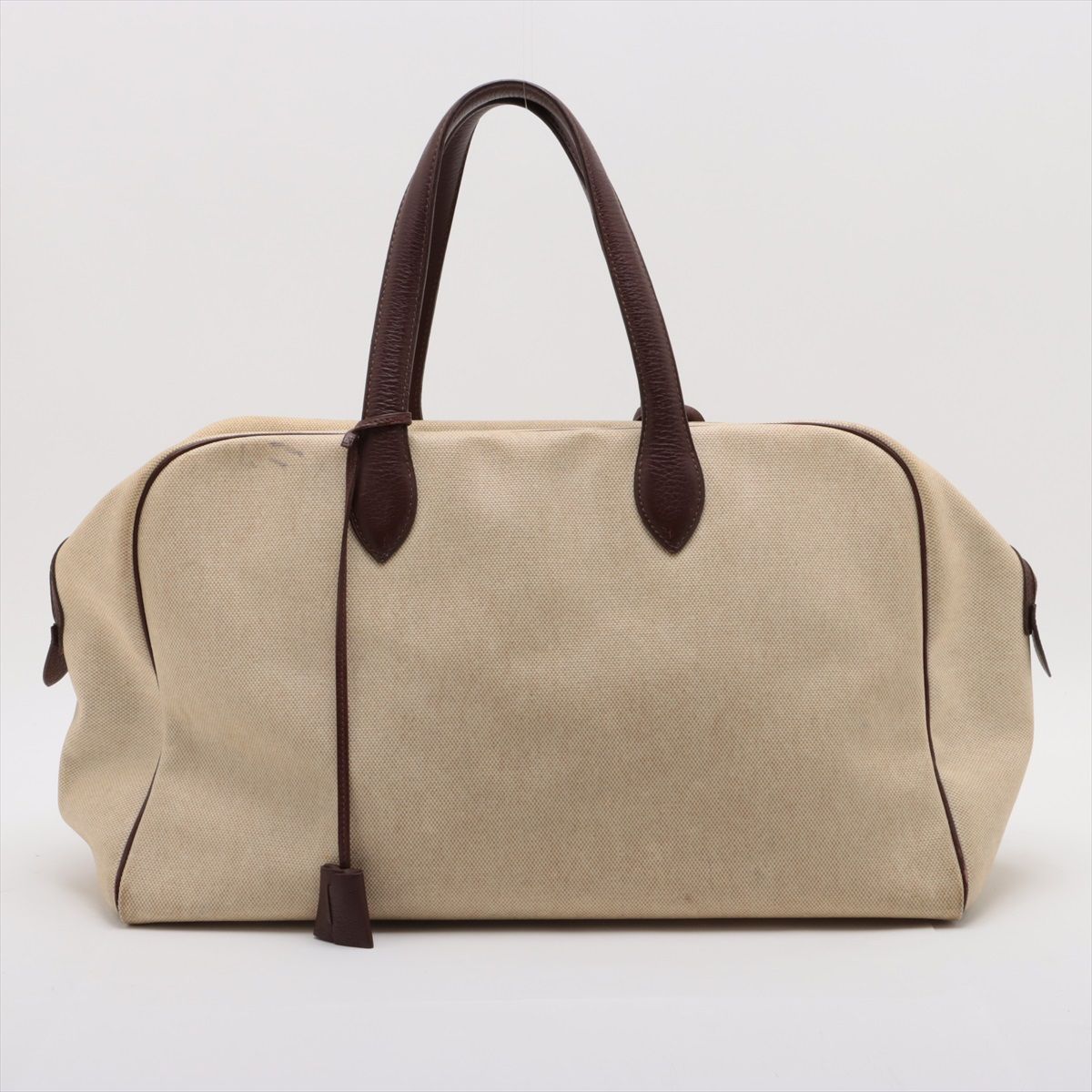 美品 エルメス ヴィクトリア 43 レザー キャンバス ボストン バッグ