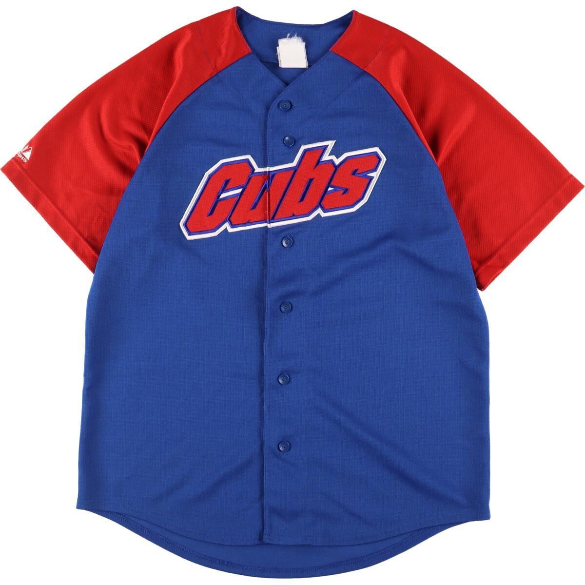 マジェスティック majestic MLB CHICAGO CUBS シカゴカブス ゲームシャツ ベースボールシャツ USA製 メンズM /eaa338057