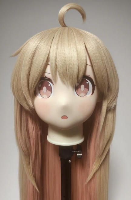 全頭マスク ロック付き NO.1197 フルマスク ドール ヘッドロリータ人形 コスプレ 変身 仮装 着ぐるみ 二次元美少女