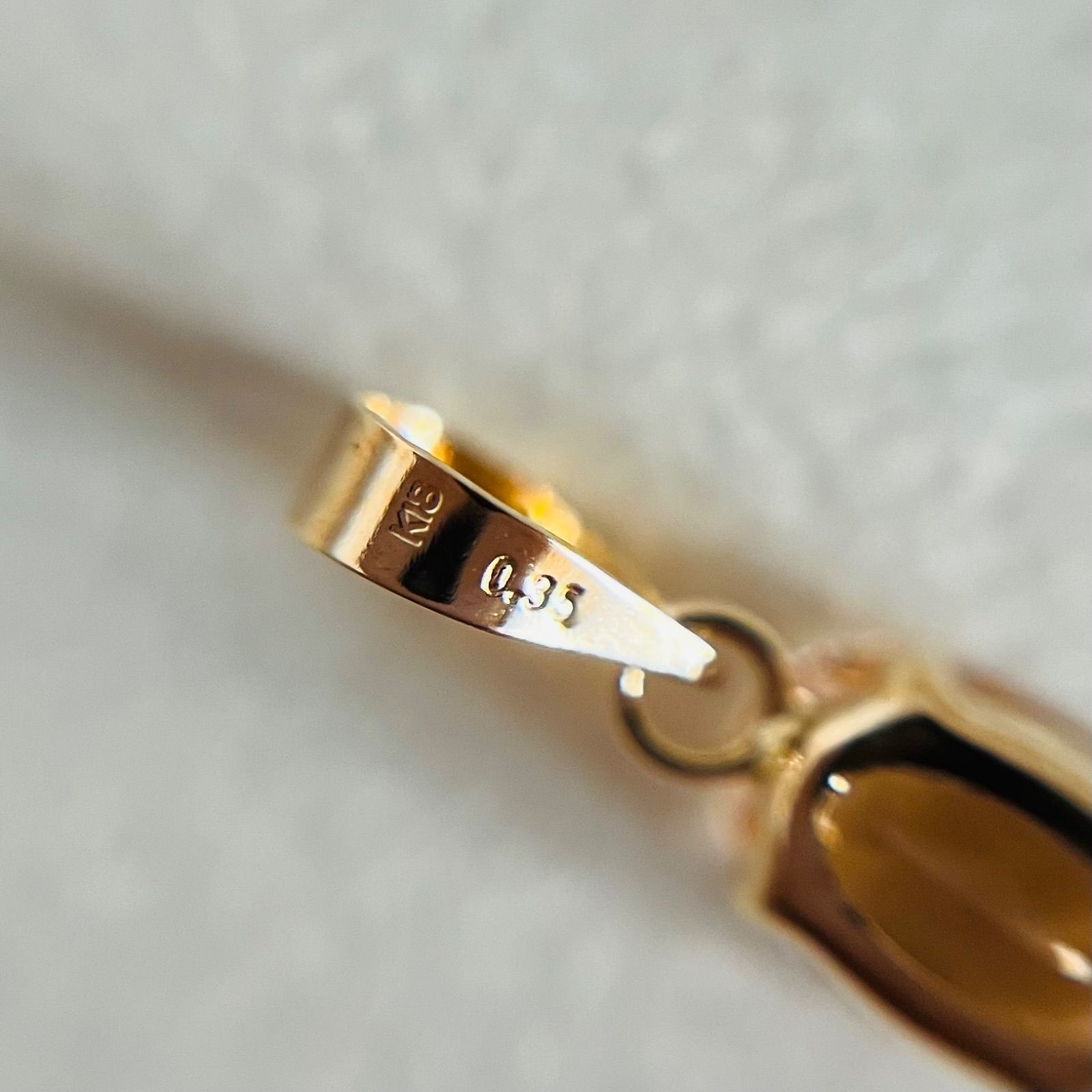 K18 天然石モルガナイト ペンダントトップ oval 18金 morganite