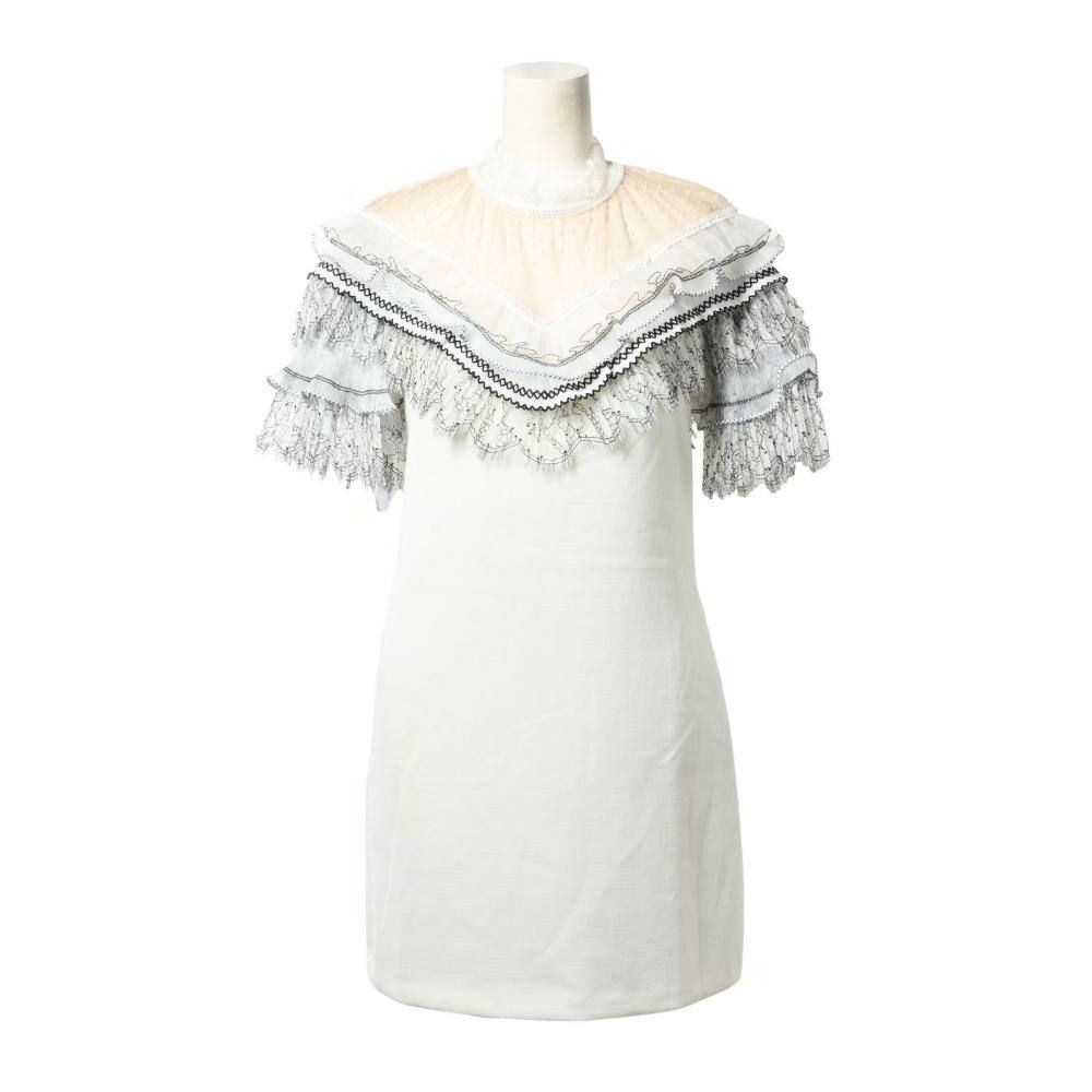 SELF PORTRAIT レース切替 トリム ミニ ドレス