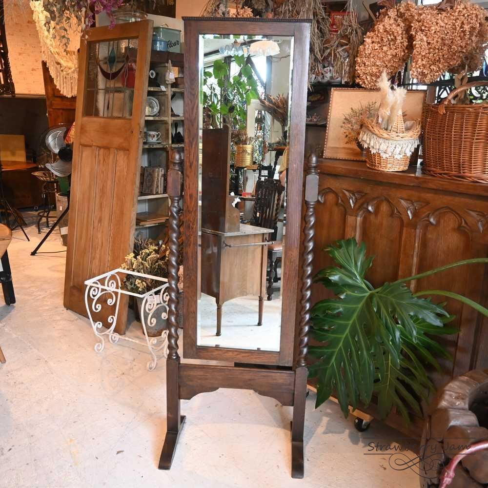 L3705-23 英国アンティーク ミラー 姿見 全身鏡 スタンドミラー ミラースタンド インテリア イギリス