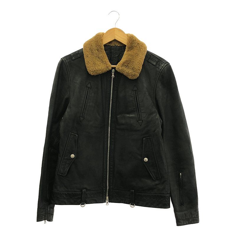 SOPHNET. / ソフネット | 襟ムートン 中綿入り レザー シングル