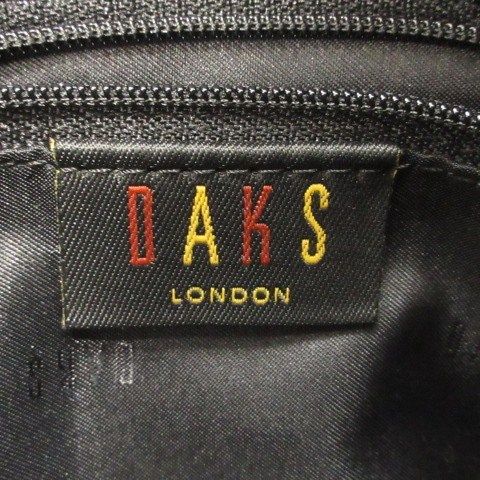 ダックス DAKS ボストンバッグ 2way ショルダーバッグ ナイロン レザー ロゴ ワンポイント ハウスチェック 黒 ブラック /MN17 ■GY18