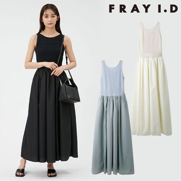 【セール 登場から人気沸騰】 サテン楊柳フレアワンピース フレイアイディー I.D （FRAY スーツ・フォーマル・ドレス