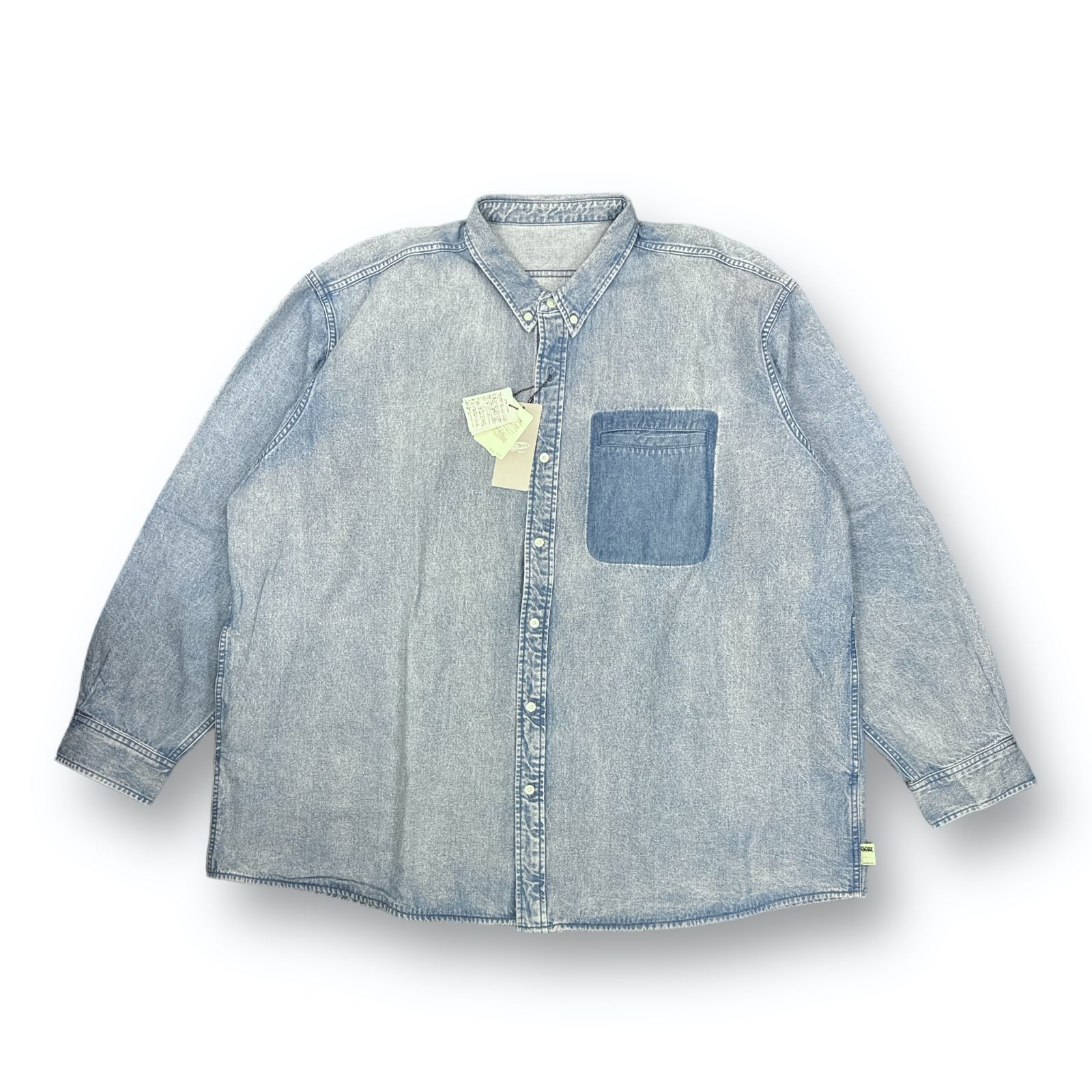 美品 BEAMS SSZ 裏USED DENIM SHIRTS 裏ユーズドデニムシャツ シャツジャケット ビームス エスエスジー  11-11-6956-791-78-22 XL 68218A4