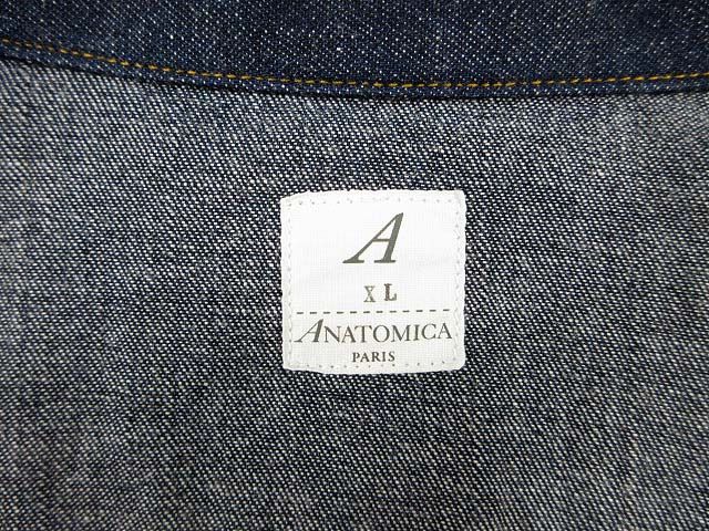 アナトミカ ANATOMICA デニム ウエスタンシャツ インディゴ 濃紺 XL