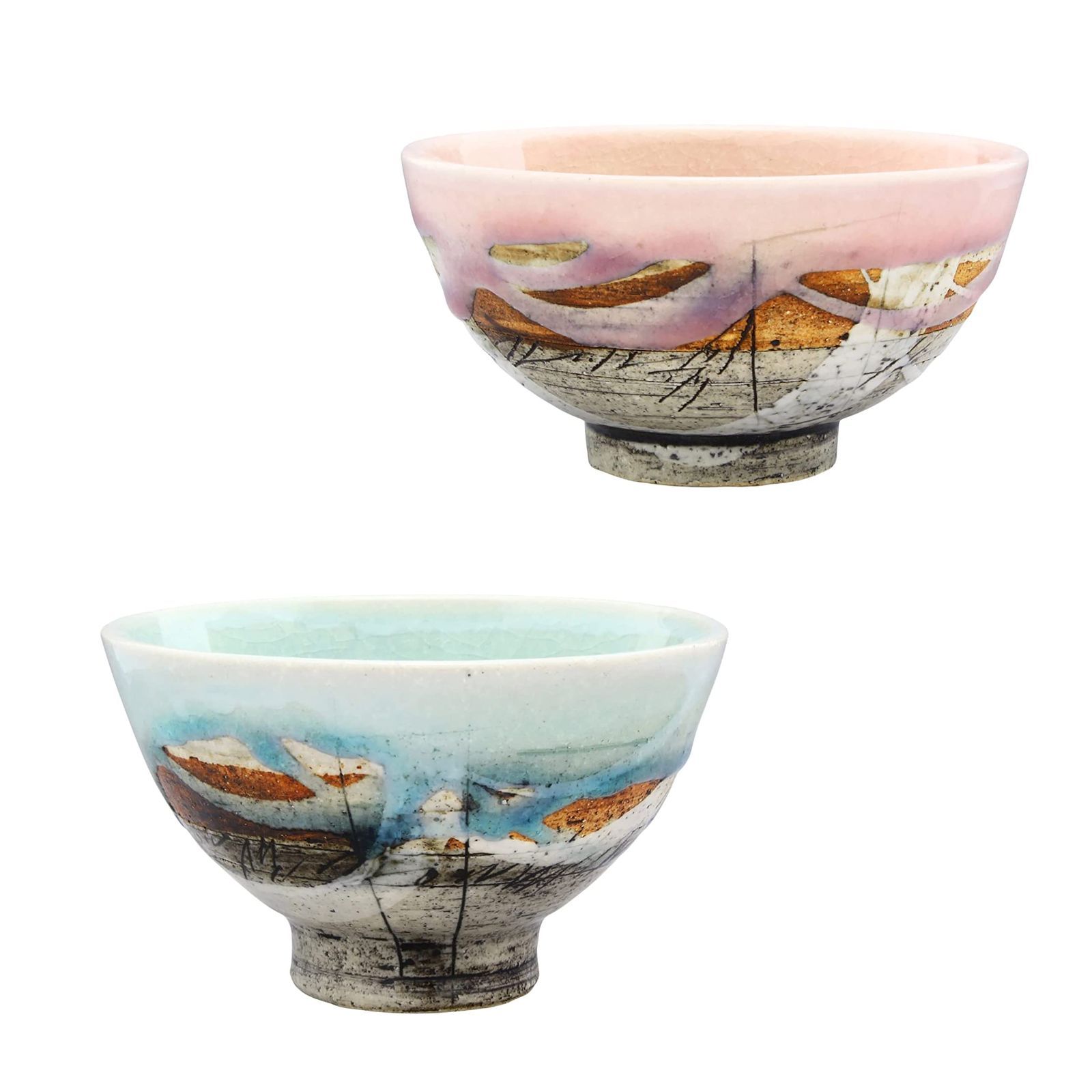 萬古焼 萬古窯 金赭磁 茶碗 月華造 萬古焼 萬古窯 金赭磁 茶碗 月華造