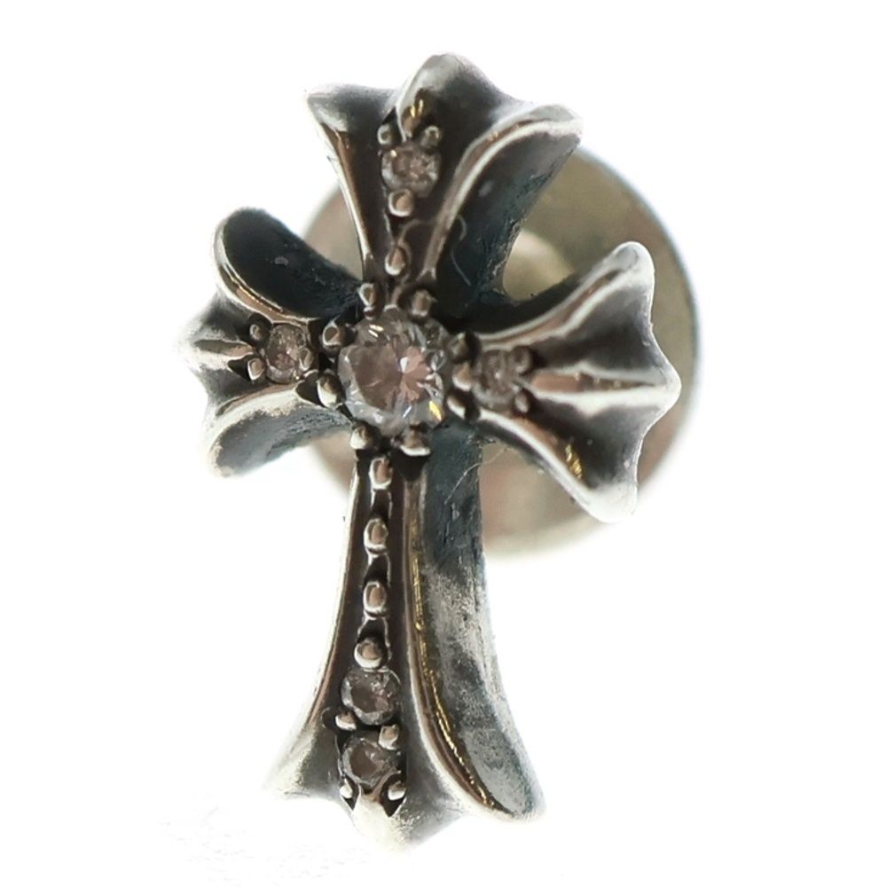 CHROME HEARTS クロムハーツ CH CRS 2 FAT P |DIA CHクロスファットスタッドピアス PAVEダイヤ シルバー