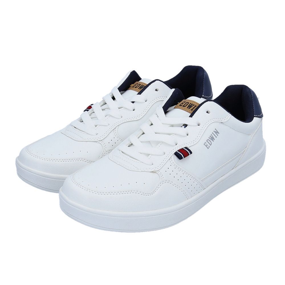 WHITE  28cm  EDWIN メンズ 軽量スニーカー EDWIN エドウィン スニーカー メンズ EDW-7025 カジュアルシューズ フラットシューズ ローカットスニーカー 紐靴 ひも靴 運動靴 軽量 軽い 靴 歩きやすい 疲