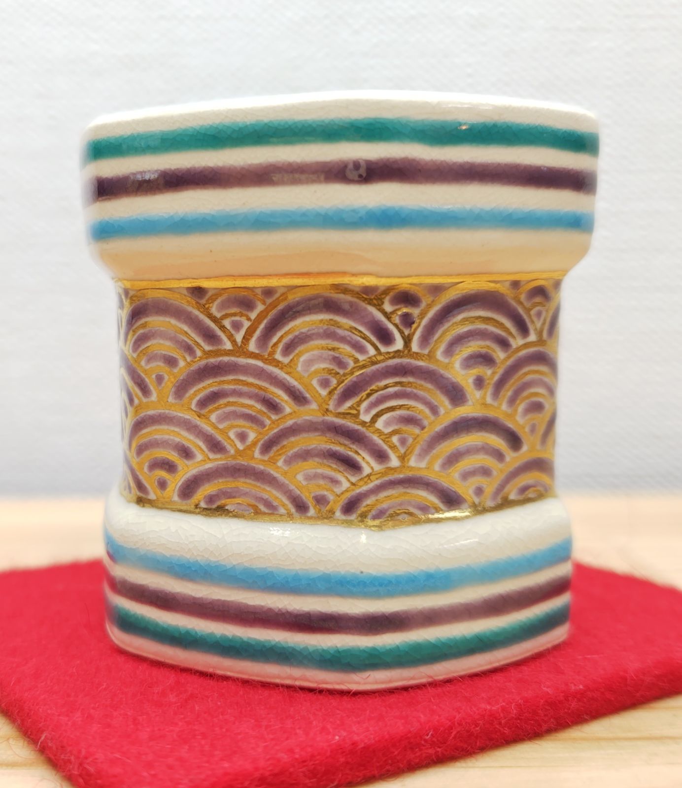 茶道具、蓋置、仁清写青海波、手塚充作、はな6番 茶道具、蓋置、仁清写青海波、手塚充作、はな6番