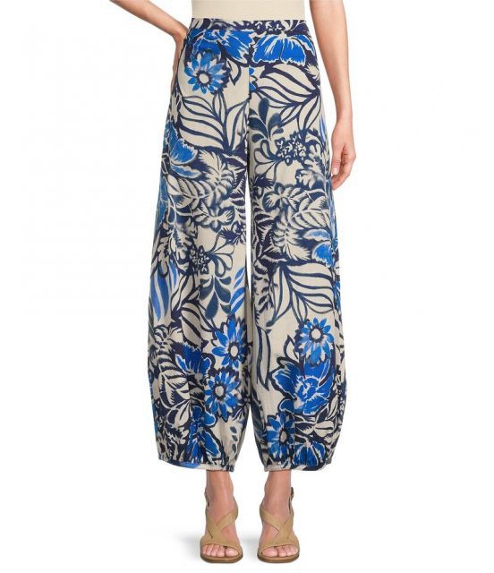 【送料無料】 ブライン ウォーカー レディース カジュアルパンツ ボトムス Bell Isola Azzurra Print Flat Front Elastic Back Balloon Coordinating Pants Azzurra