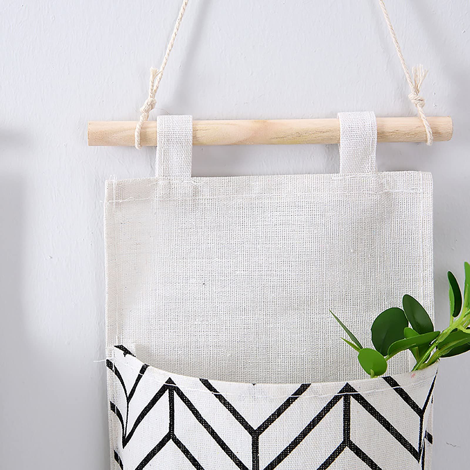 数量 SHULLIN 2個 ウォールポケット 壁掛け収納ポケット ドア 小物収納袋 吊り下げ収納 ドア収納袋 キッチン収納袋 ト 壁 収納 ポケット セット木の棒とロープ付き 6ポケット NEXPOTALLINN_EU