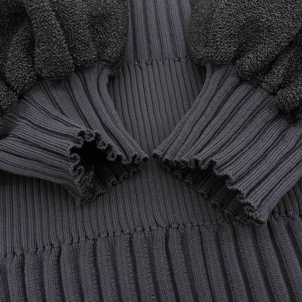  CFCL シーエフシーエル FLUTED LUCENT SHORT PUFF SLEEVE TOP トップス レディース ブラック F アンサンブル トップス