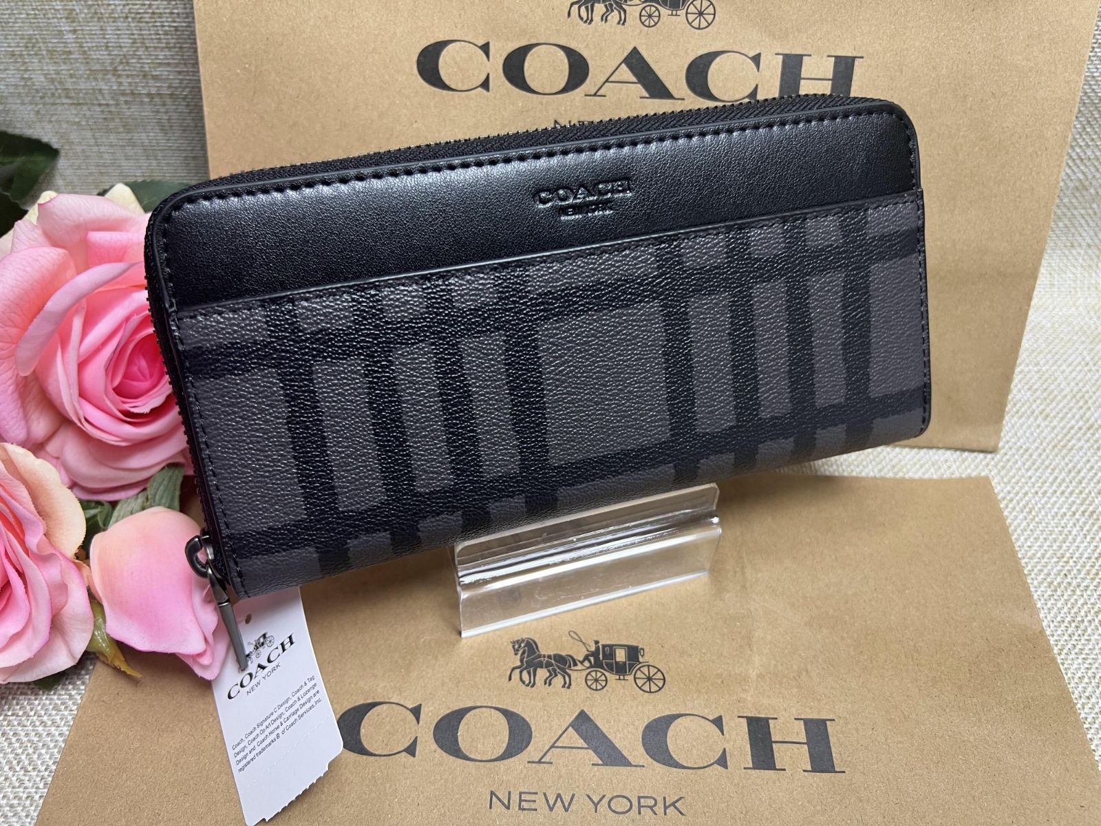 COACH 財布 コーチ 長財布 アコーディオン ラウンドファスナー