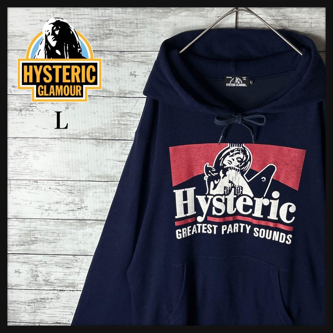 【美品】　ヒステリックグラマー　ヒスベア　ギター　ビッグロゴ　パーカー　黒　L ヒステリックグラマー パーカー 『美品』 L 美品】 ヒステリック