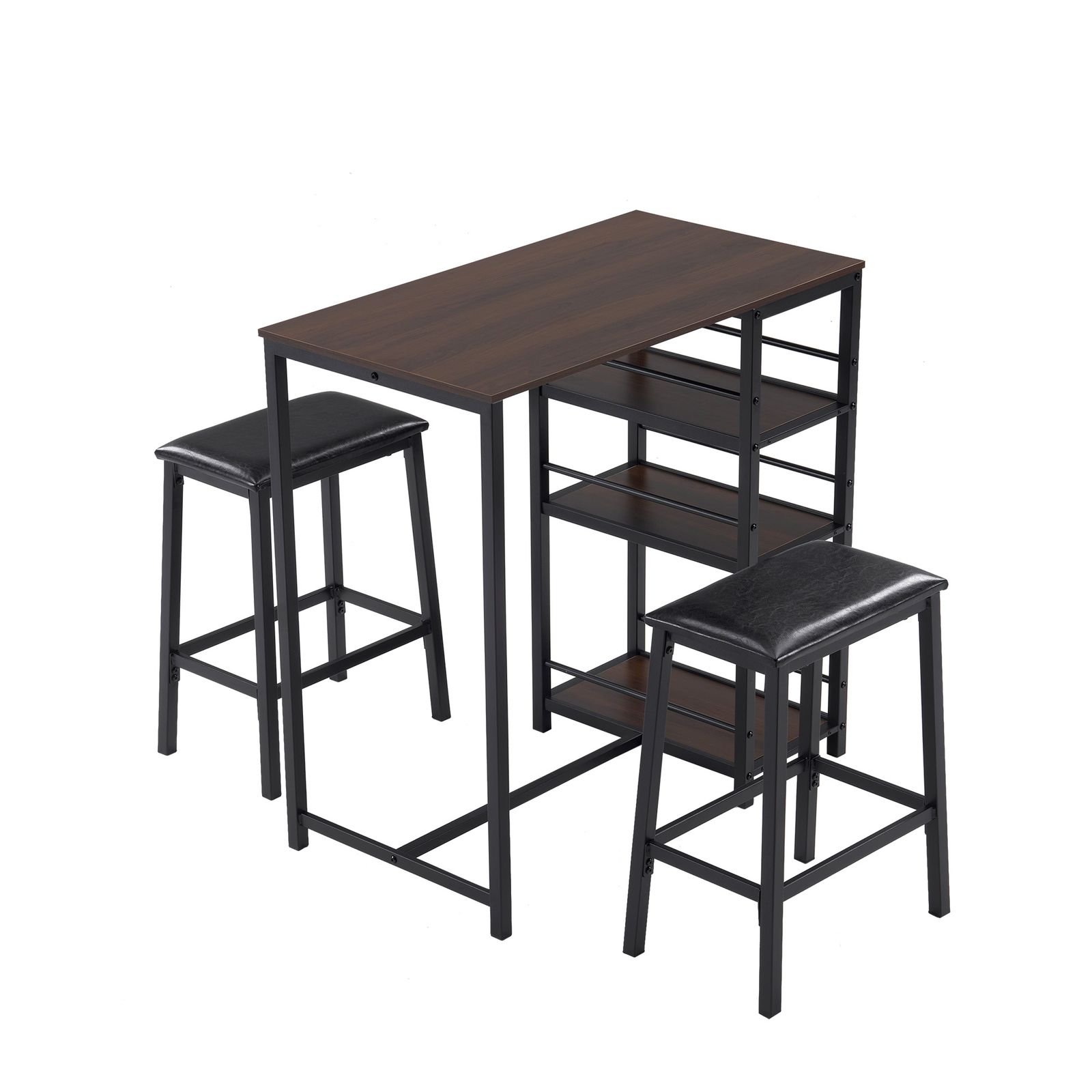 超人気！新作 カウンター3点セット ダイニング 2人掛 Black+Brown ブラウン】カウンター3点セット ダイニング3点セット カウンター
