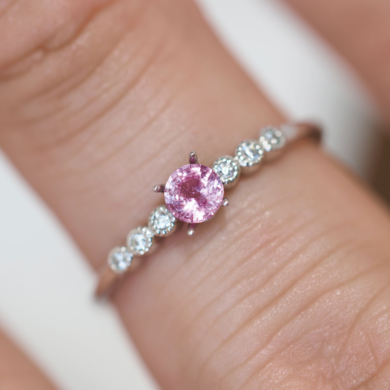 パパラチアサファイア マダガスカル産 0.253ct リング k10 セミ 