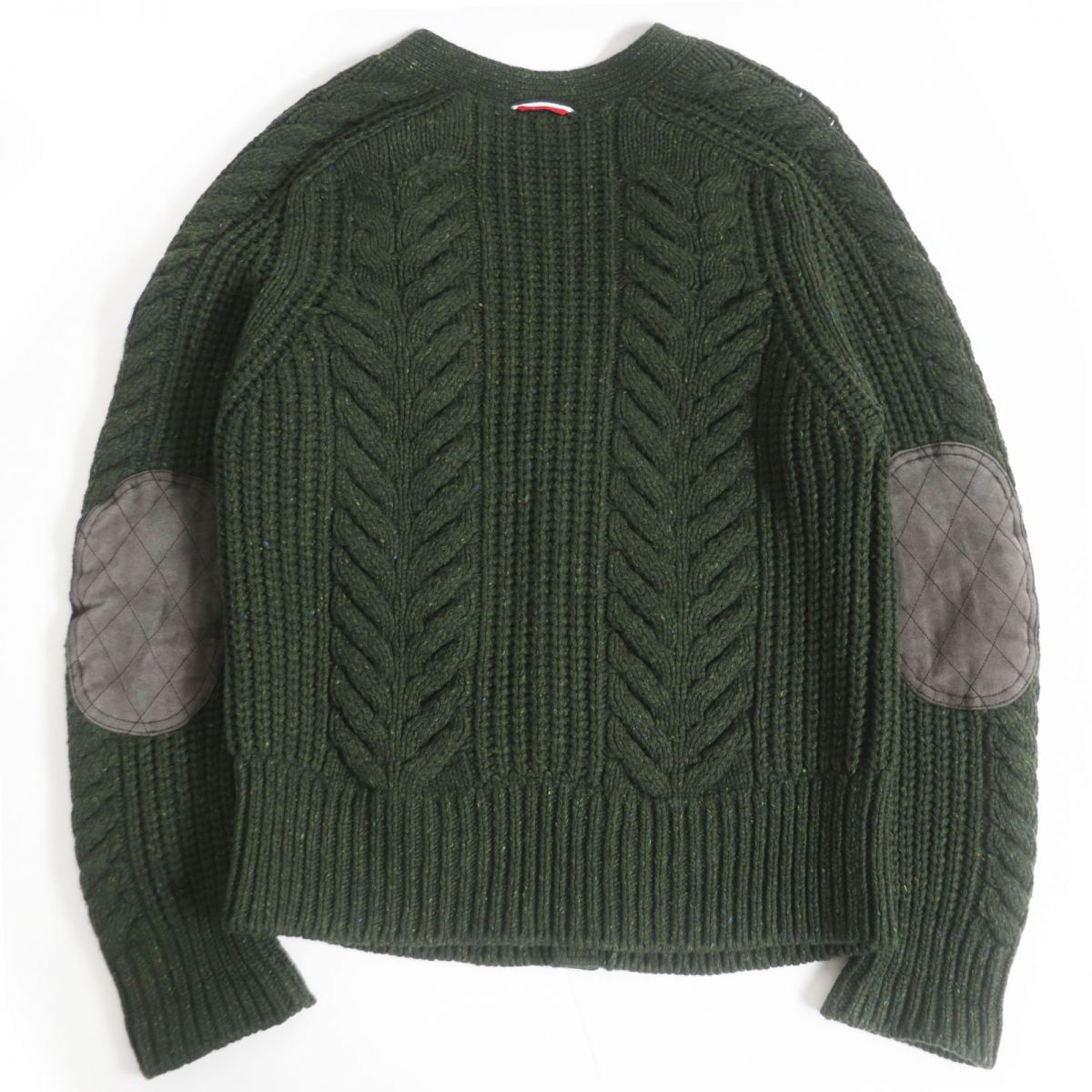 美品□モンクレールガムブルー MAGLIA TRICOT CARDIGAN ロゴワッペン付き ウール100％ ケーブル編み ニットカーディガン 緑 L  イタリア製 - メルカリ