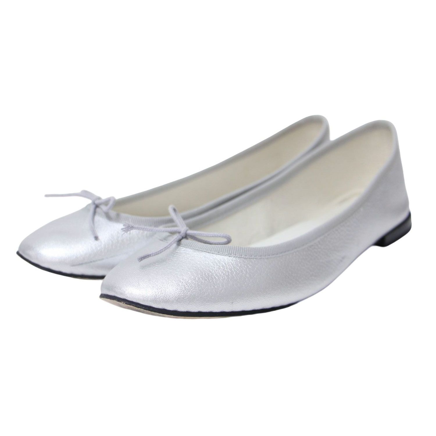 Repetto レペット シルバー サイズ:39 1/2(25.0cm) CENDRILLON BALLERINA バレエシューズ / レザー フラット パンプス ラウンドトゥ 日本限定 フランス製 ブランド 靴【レディース】