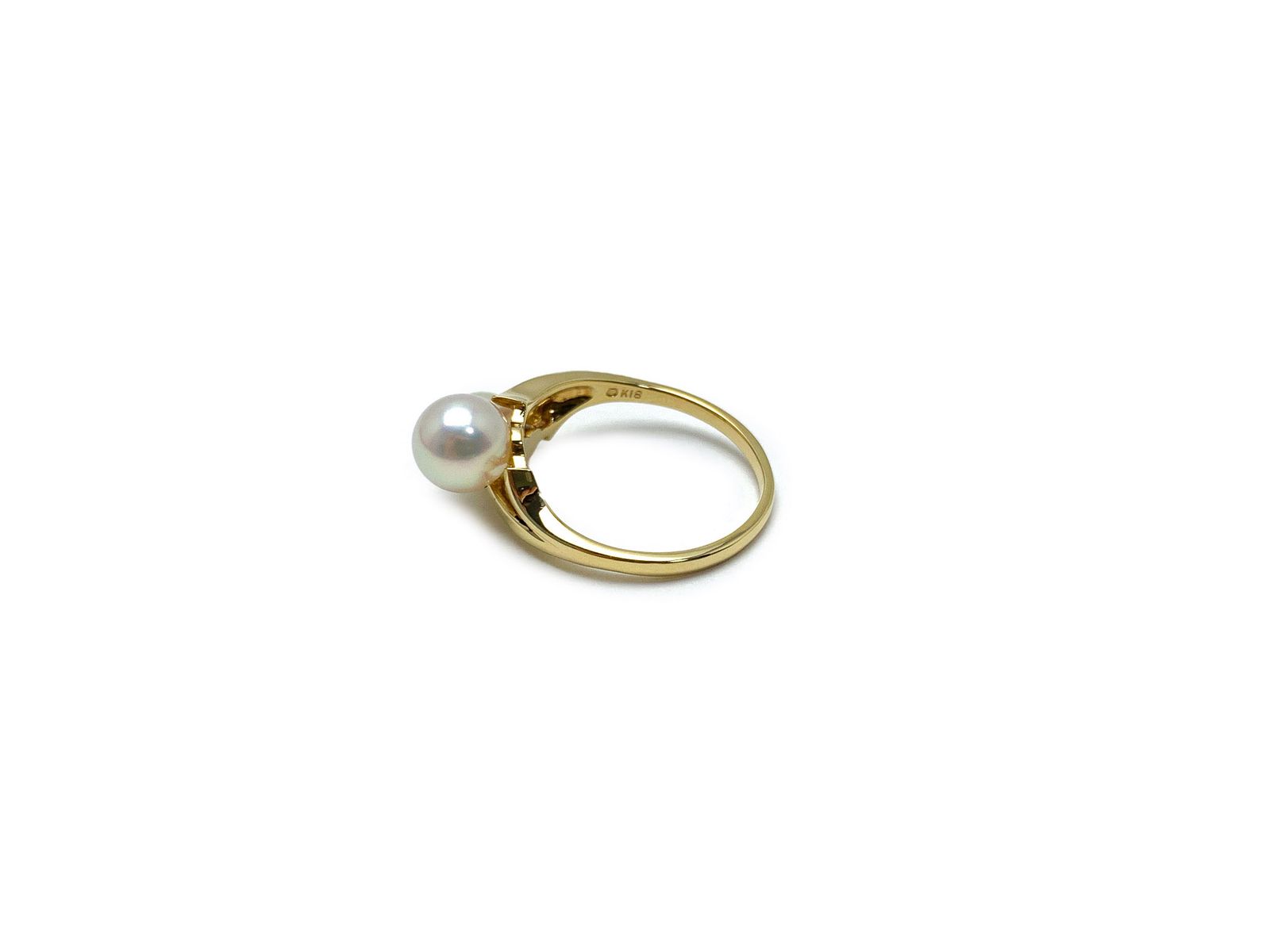 ミキモト K18 アコヤパール 真珠 2P 約5.6-6.5mm リング 指輪