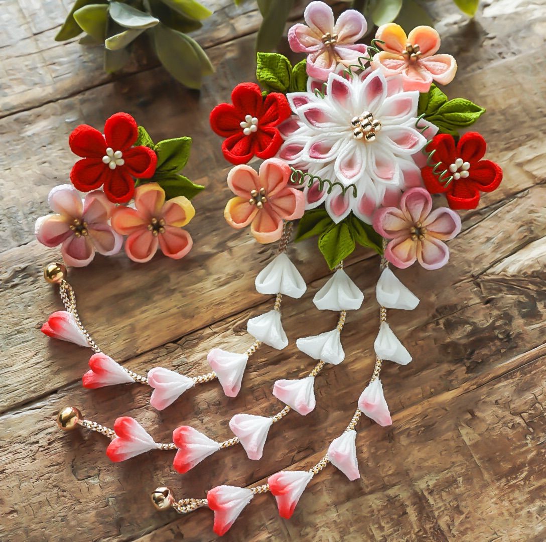 囲み】6062 つまみ細工 髪飾り 成人式 七五三入学卒業