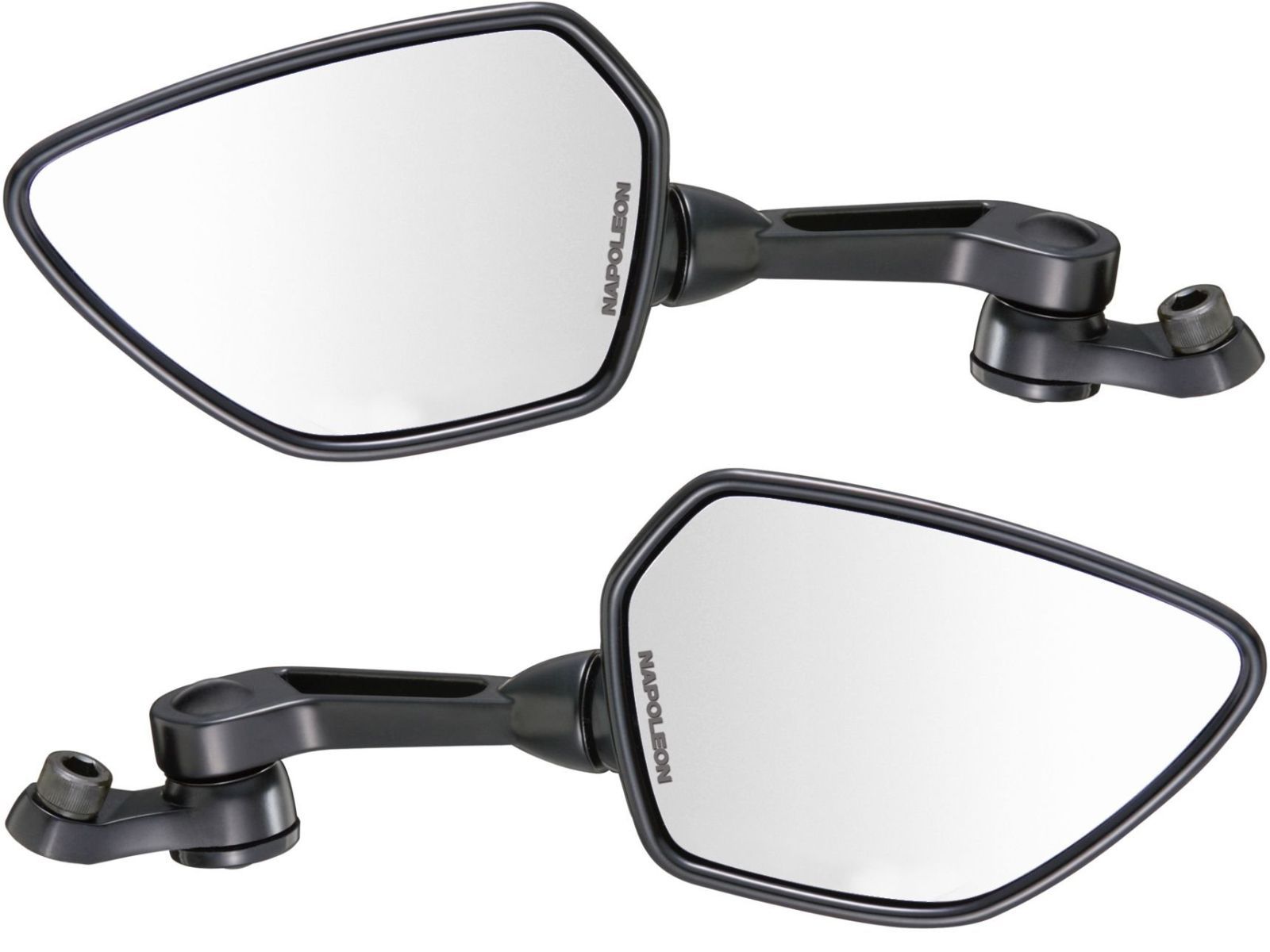 タナックス TANAX バイクミラー ナポレオン シャークミラー アルミ鏡 左右2本セット 正 逆ネジボルト付 10mm ブラック AOS-104-BB