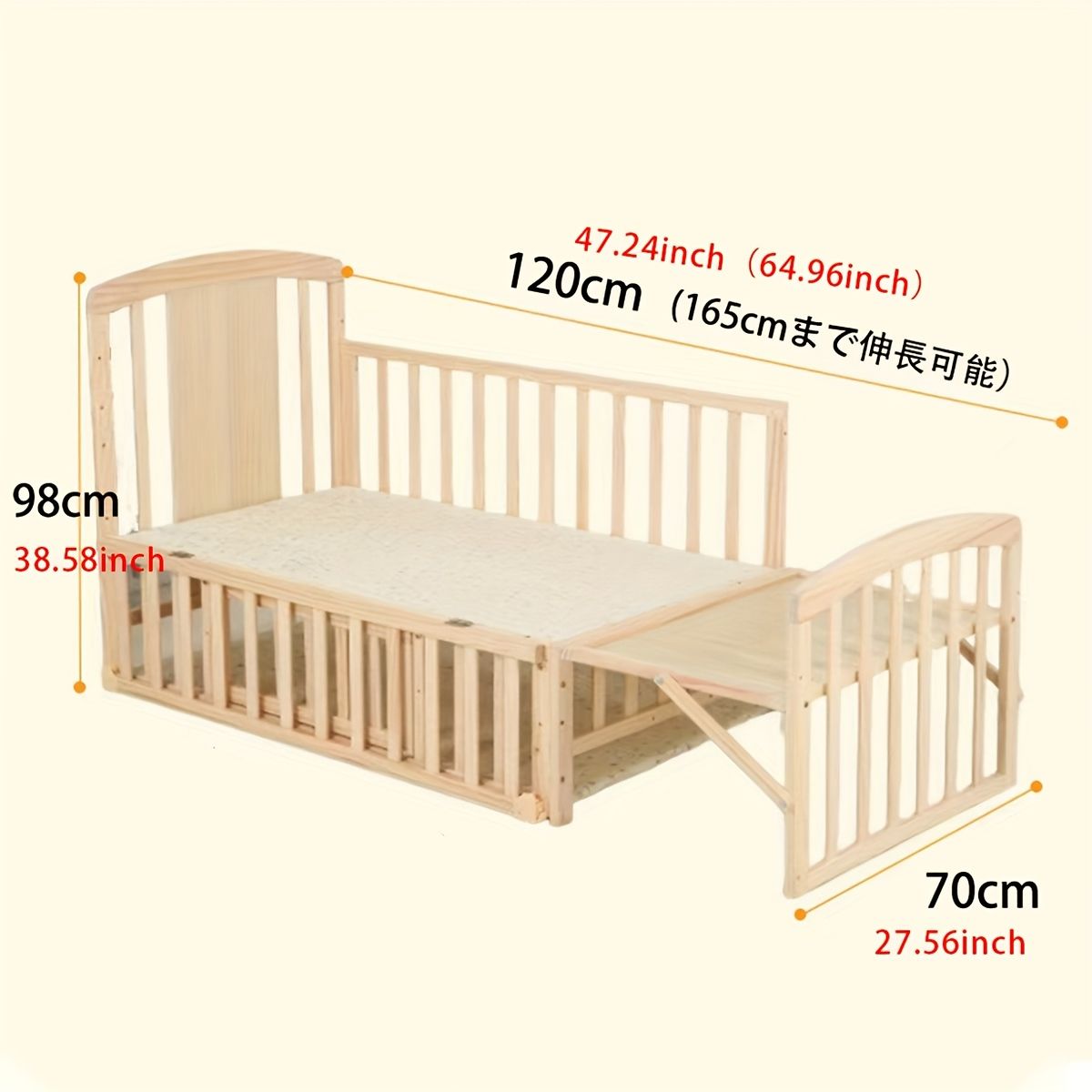 収納もできる多機能木製ベッドフレーム シングル用 120cm幅広