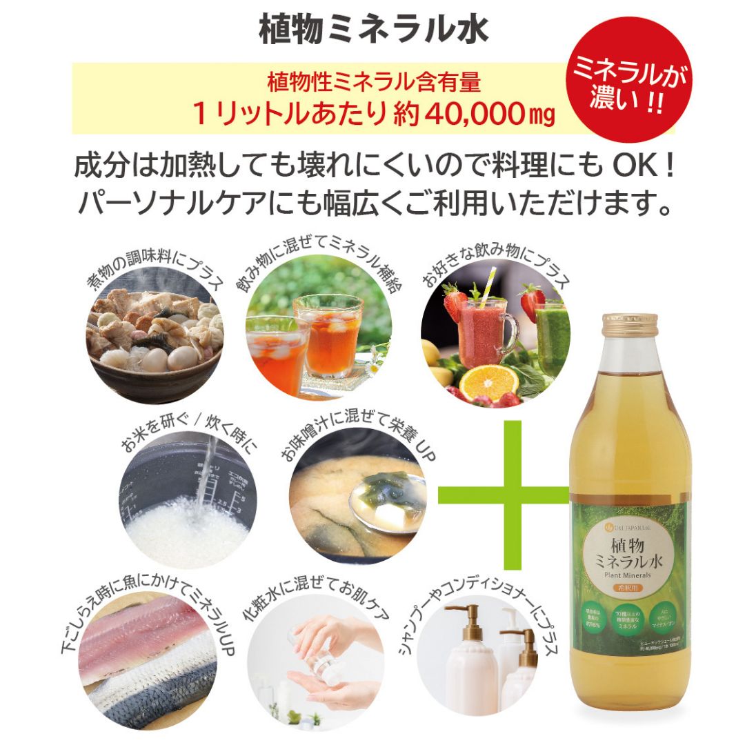 U&I JAPAN 植物ミネラル水 1000mL マルチミネラル フルボ酸 - U&I