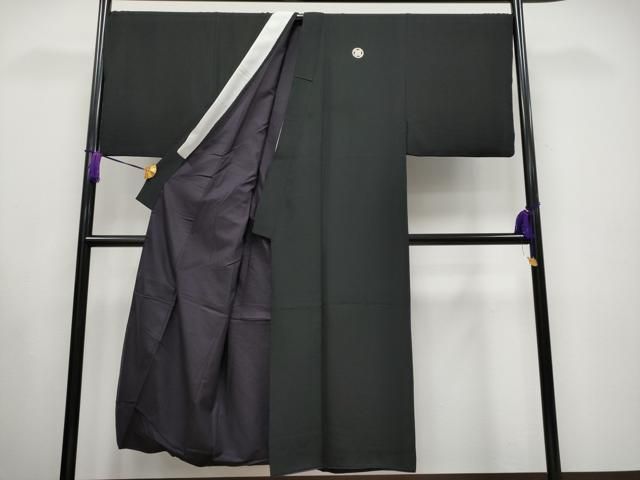 平和屋本店 上 男性 黒紋付 羽織 長襦袢セット キングサイズ 作家物 CYAA3715s5