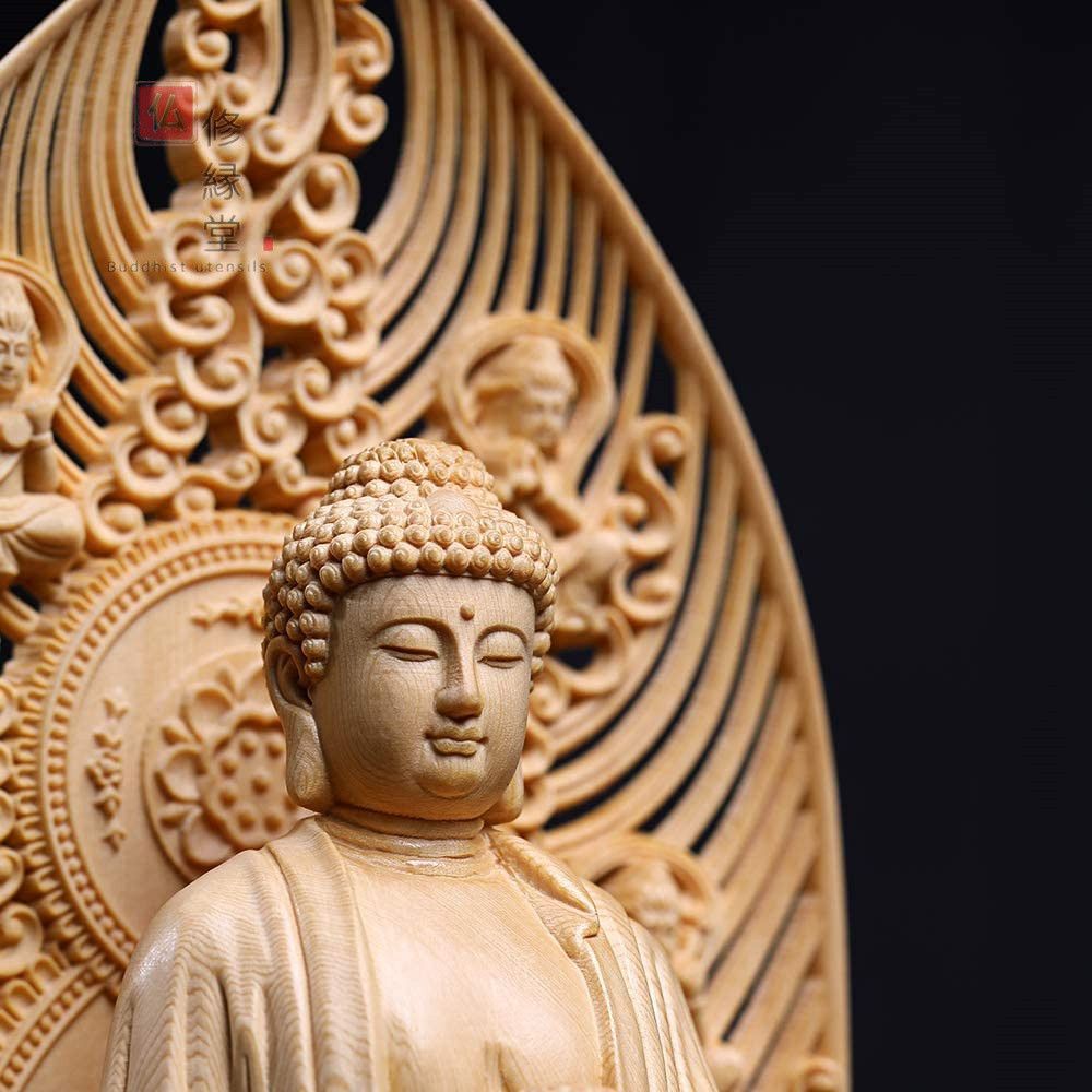 修縁堂】木彫り 仏像 阿弥陀如来立像 阿弥陀仏 精密彫刻 一刀彫 天然木 修縁堂】木彫り 仏像 阿弥陀如来立像 阿弥陀仏 精密彫刻 一刀彫 天然木