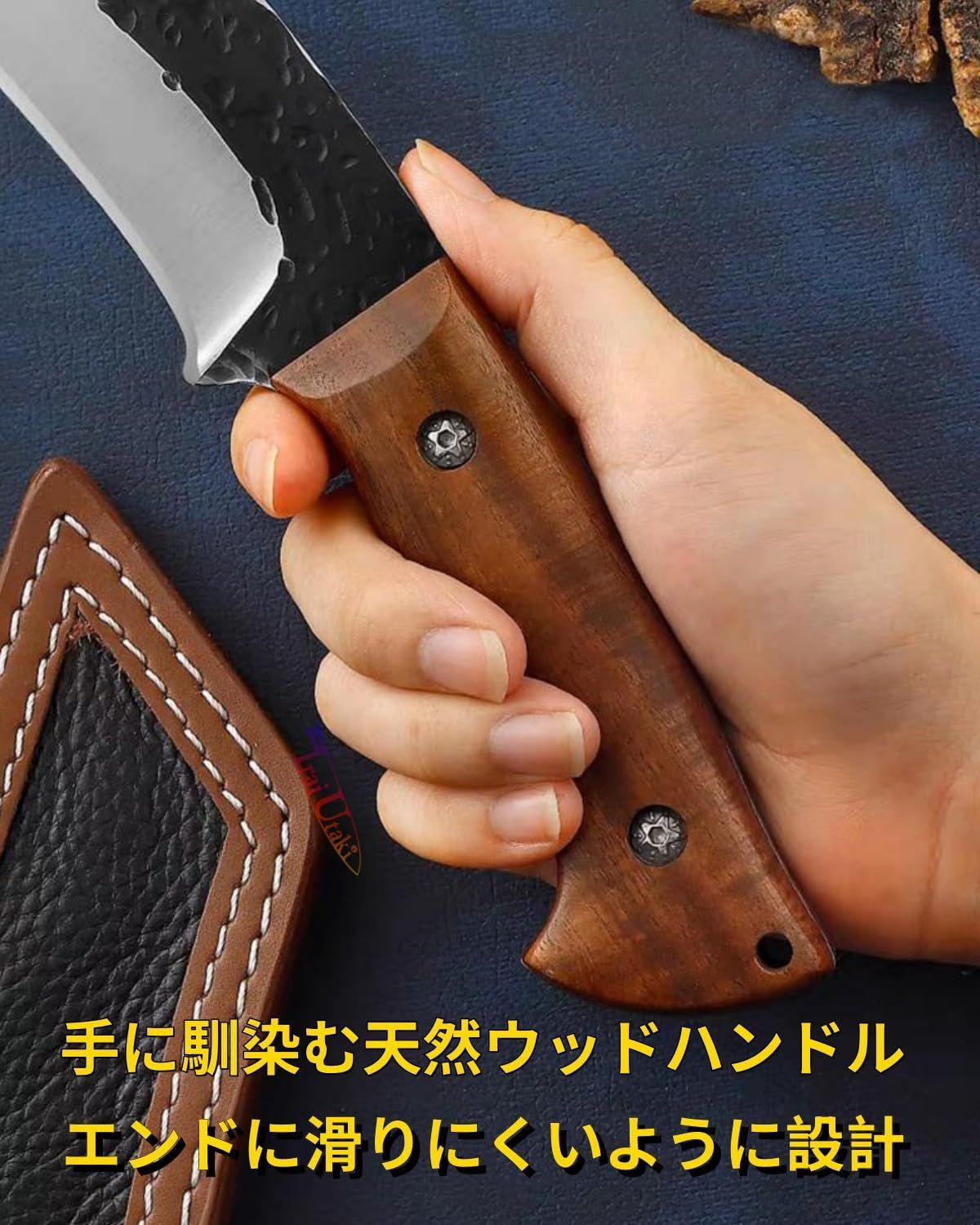 新品 Utaki シースナイフ ナイフ キャンプ【武将】フルタング 肉