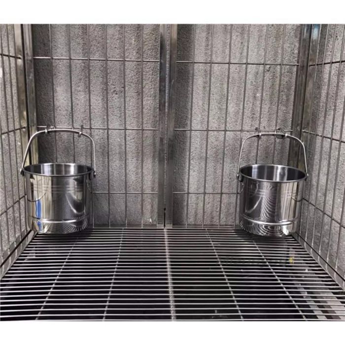 ペット用飲用噴水、犬 水飲み 、犬 水飲み皿 外、ペット 水飲み器、ペット 水飲み、ステンレス鋼の飲用バケツをぶら下げ犬のケ J4EW914