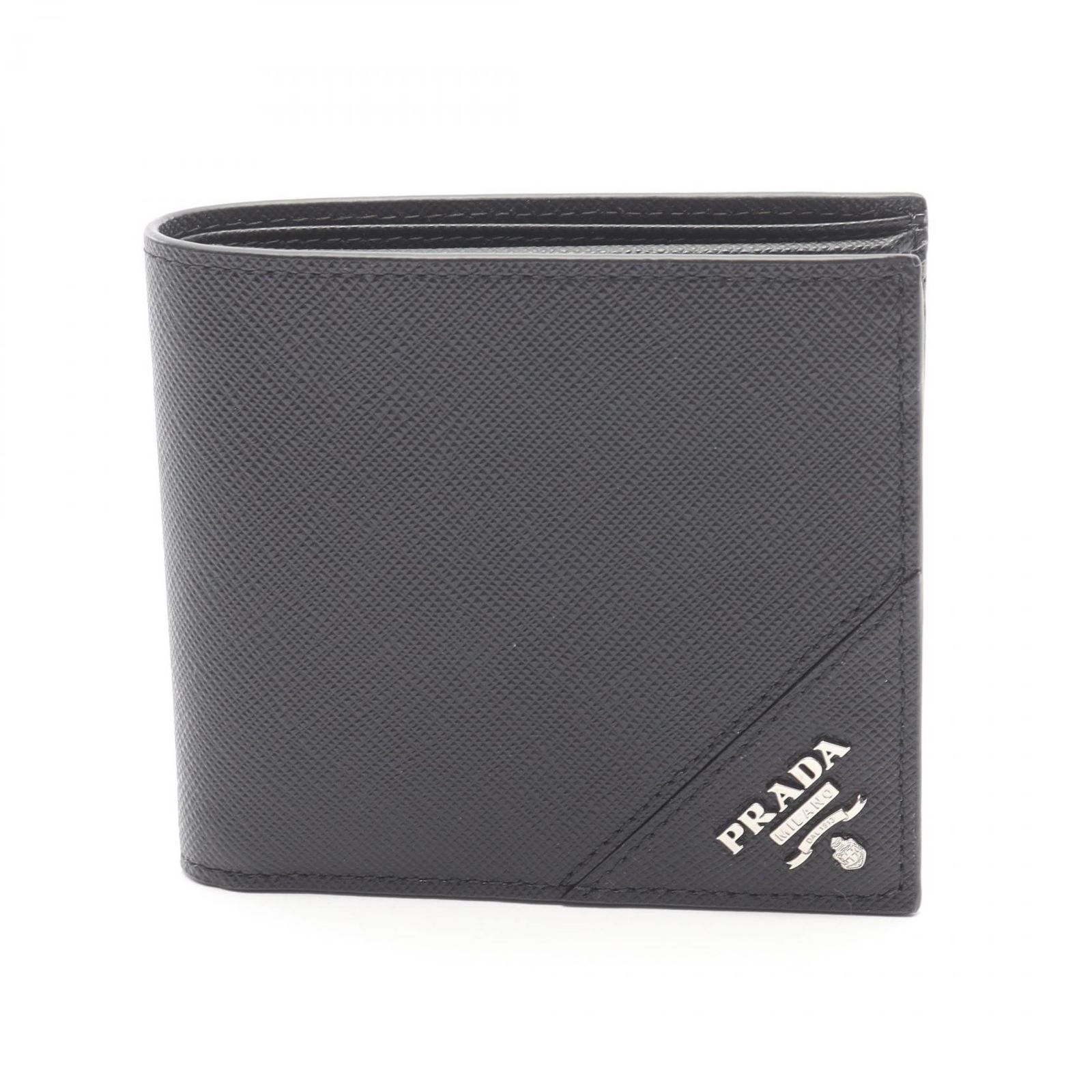 プラダ PRADA 二つ折り財布 SAFFIANO METAL 2MO738QMEF0002 ブラック サフィアーノレザー 二つ折り財布 メンズ