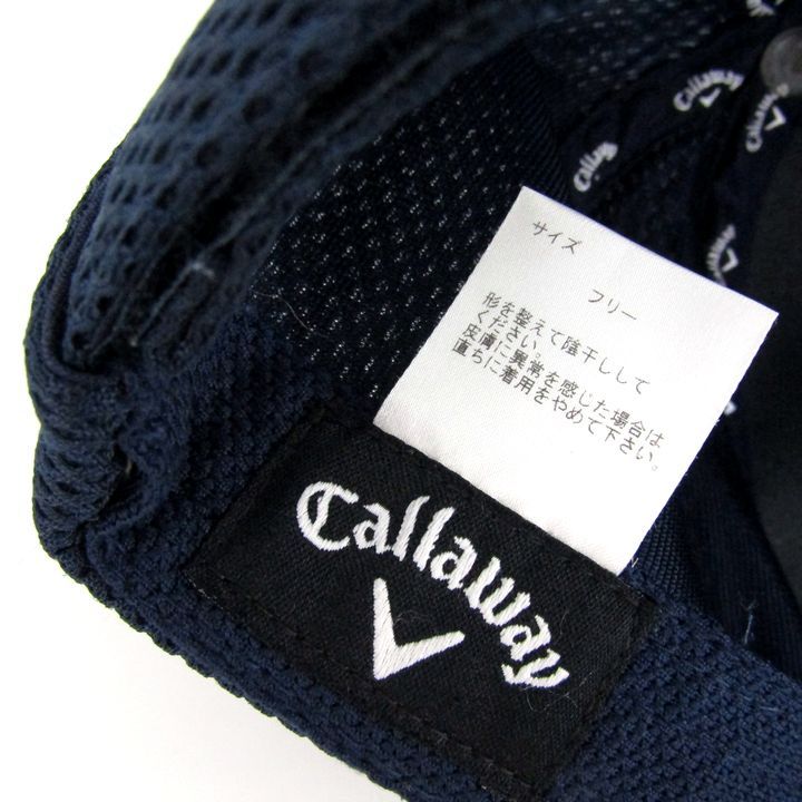 キャロウェイ キャップ 帽子 メッシュ ベルクロ ゴルフ スポーツウエア ブランド メンズ ネイビー Callaway 【中古】